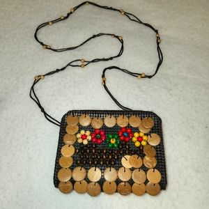 Handmade Coconut Shell Handbag w/ Zippers